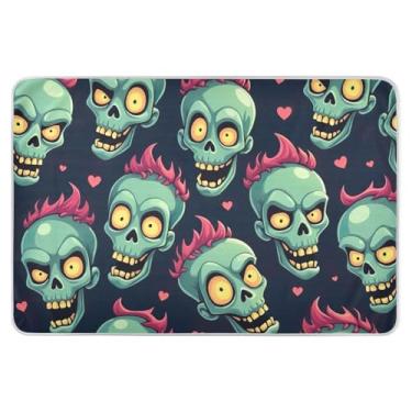 Imagem de Almofadas de urina grandes escuras Zombie Heads 86 cm x 132 cm, almofada de cama para adultos, crianças, idosos e animais de estimação