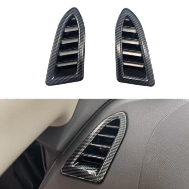 Imagem de TLIFORT Para Subaru Crosstrek Impreza 2024 2025 Painel Lateral Ar Condicionado Saída Acabamento Tampa de Ventilação, Fibra de Carbono ABS