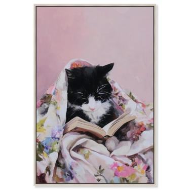 Imagem de Cat Nap Chapter V Impressão em tela Pet Wall Decor por Art Remedy, moldura prateada, 40,6 x 61 cm