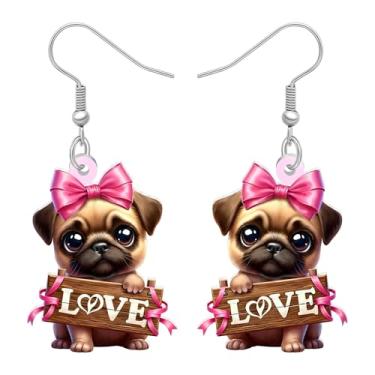 Imagem de LONYOO Brincos fofos para cães dos namorados, presentes para amantes de cães, brincos de acrílico para dia dos namorados, joias românticas, presentes de dia dos namorados para sua esposa, Medium