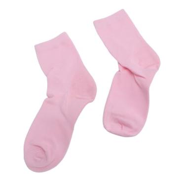 Imagem de Dioche Meias de Calcanhar Em Gel Hidratante, Meias de Algodão Macio, Panturrilha Com Gel Embutido para Calcanhares Secos e Rachados, Cuidados Com a Pele, Relaxamento Em Casa, 4 (Rosa)