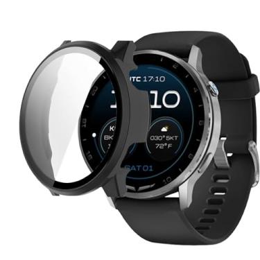 Imagem de Compatível com Garmin D2 Air X15, capa rígida de PC Lamshaw com protetor de tela de vidro temperado compatível com Garmin D2 Air X15 (preto)