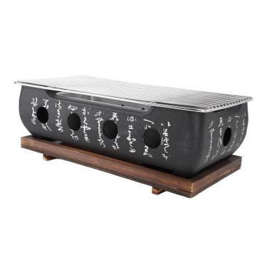 Imagem de Cryfokt Churrasqueira Portátil Estilo Japonês, Fogão Compacto Multifuncional Ao Ar Livre, Fogão a Carvão para Acampamento, Piqueniques, Liga de Alumínio (XL)