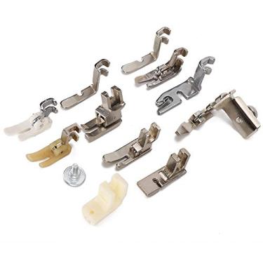 Imagem de Generic Conjunto de Calcadores de Máquina de Costura Vintage Universal para Acessórios de Costura Doméstica DIY, Kit de Aço Inoxidável para Bordas de Tecido Dobrado, Adequado para a Maioria das