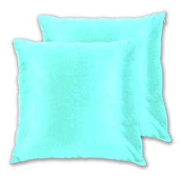 Imagem de Joitme Conjunto de 2 capas de almofada de sofá grandes azul-petróleo, decoração de casa, sala de estar, 50 x 50 cm, 2 peças