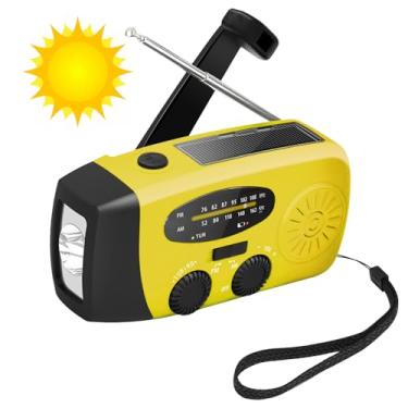 Imagem de Rádio De Manivela | Impermeável AM/FM Com Energia Solar E Manivela Para Exterior,Rádio A Baterias - Para Casa Ar Livre Caminhadas Tempestade Inverno Preparação Para Desastres Apagão