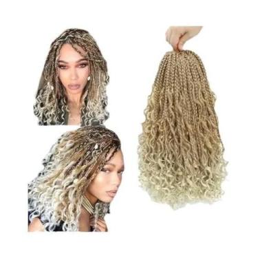 Imagem de Cabelo Sintético Cacheado Boho Para Mulheres, Tranças Box Braids Godde