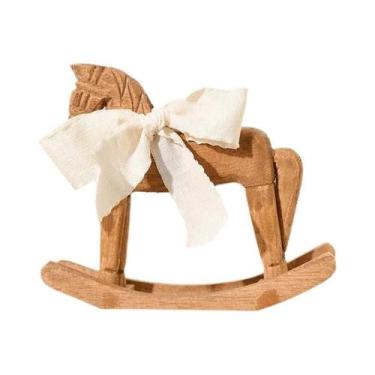 Imagem de Decoração De Mesa Em Estilo Retrô, Cavalo De Balanço De Madeira Esculp