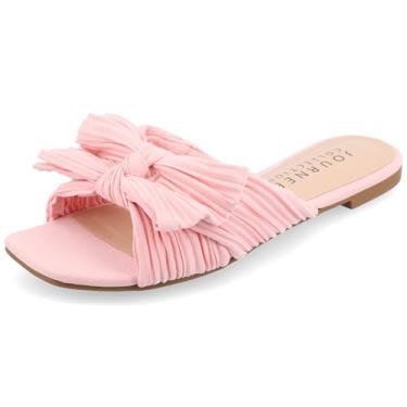 Imagem de Journee Collection Womens Serlina Tru Comfort Foam Wide Width Slide Low Block Heel Sandals Pink 11 Wide WOMENS US