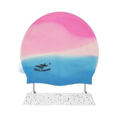 Imagem de Touca De Natação De Silicone Impermeável E Confortável Em Cores Sólida