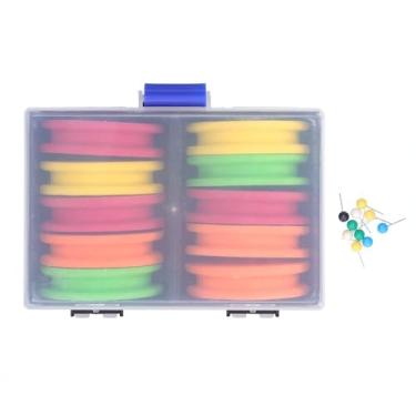 Imagem de Chiffonade Carretéis de espuma de pesca de 10 peças - Placas de enrolamento de EVA de cores mistas para equipamento e armazenamento de linha, organizador compacto de equipamentos (6,5 cm/2,6 pol