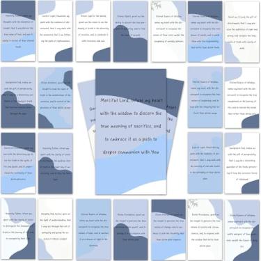 Imagem de 100 cartões de oração 8,9 x 5,3 cm versículo bíblico pedidos de oração cartões de escritura em massa para devoção diária, homens e mulheres, presente cristão com citações inspiradoras (azul)