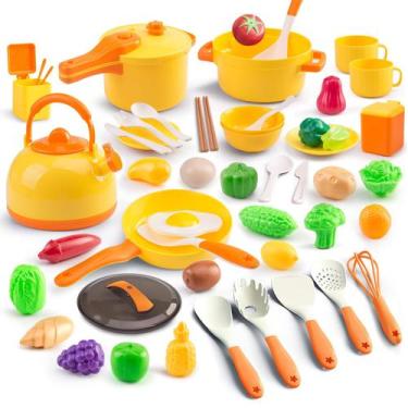 Imagem de Conjunto de cozinha Pretend Play Bruvoalon, brinquedo infantil de 56 p