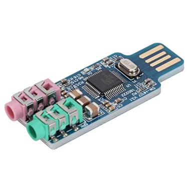 Imagem de Hyuduo CM108, Adaptador de áudio Externo de Placa de Som USB para Laptop de Computador, Plugue de Fone de Ouvido Verde de 3,5 Mm e Plugue de Microfone de 3,5 Mm, Nenhum Programa de Unidade é