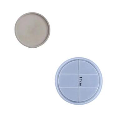 Imagem de Molde Grande Redondo Para Bandeja De Resina Epóxi E Cimento DIY, Prato