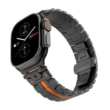 Imagem de BCMCBV Pulseira de aço inoxidável para Apple Watch Ultra 2 de 49 mm, séries 10, 9, 8, 7, se, 6, 5 e 4, para iWatch 49, 42, 46 mm, 41, 45 mm, 40, 44 mm, 44mm 45mm, Ágata