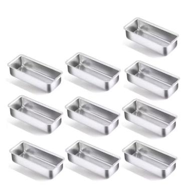 Imagem de Conjunto de 10 Formas para Pão em Alumínio, Assadeira Grande N°3, 30x13x6cm, Ideal para Bolo Inglês, Cuca, Pão de Forma