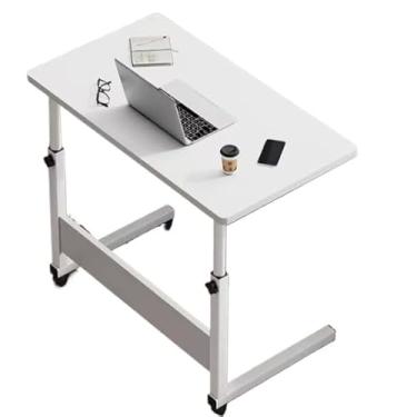 Imagem de Mesa Ajustável para Computador com Prateleira | Mesa Notebook Portátil com Rodinhas | Escrivaninha Multiuso Altura Regulável(Castanha(60 * 40CM))