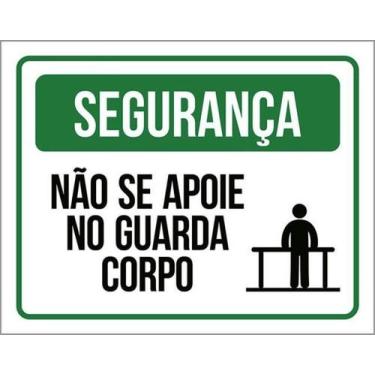 Imagem de Kit 10 Placa Segurança Se Apoie No Guarda Corpo Ver 36X46 - Sinalizo