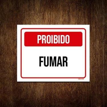 Imagem de Kit 5 Placa Sinalização - Proibido Fumar Vermelho - Sinalizo