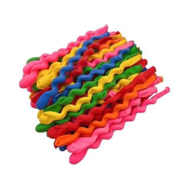 Imagem de 100 Balões Espirais De Látex Coloridos Arco-Íris De 40 Polegadas Para 