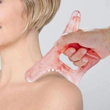 Imagem de 1 peça raspador guasha, ferramenta de massagem em forma de machado, dispositivo multifuncional de acupressão meridiana corporal para terapia de relaxamento de corpo inteiro e alívio da dor