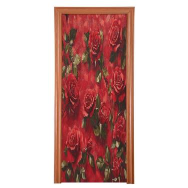 Imagem de Blueangle Capa de porta elástica Roses - Faixa de porta frontal de tecido elástico para decoração de festa em casa ao ar livre (415)