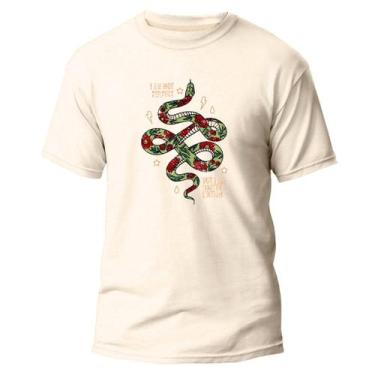 Imagem de Camiseta Básica Algodão Premium Estampa Digital Cobra e Rosa - Pavesi,