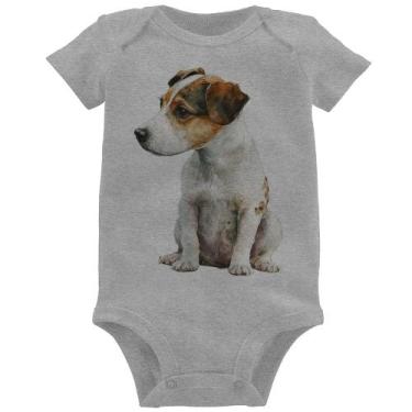 Imagem de Body Bebê Cachorro Jack Russell Terrier - Foca na Moda, Cinza, P