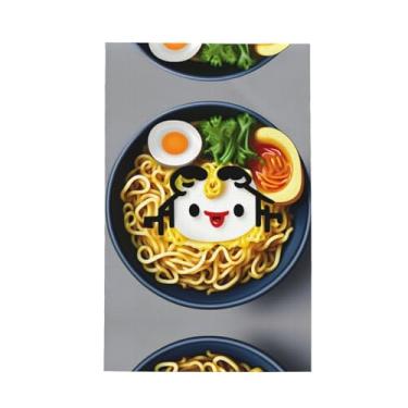 Imagem de XLLingL Egg Cup Noodle Ramen Print Waffle Toalhas de cozinha, panos de prato de microfibra, perfeitos para decoração e limpeza de cozinha - 1 peça