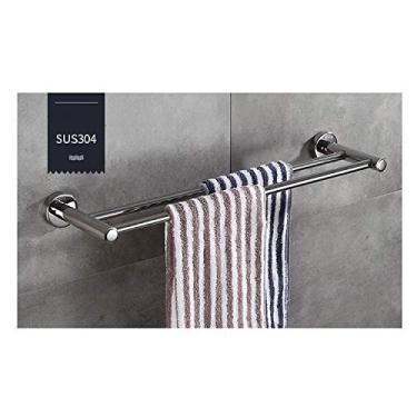 Imagem de CGKs6anmU Toalheiro de banheiro rack de chuveiro de aço inoxidável rack de armazenamento instalação perfurada anticorrosão adequado para banheiro e cozinha 0127 (cor: C Tamanho: 60 cm) (B 60 cm)