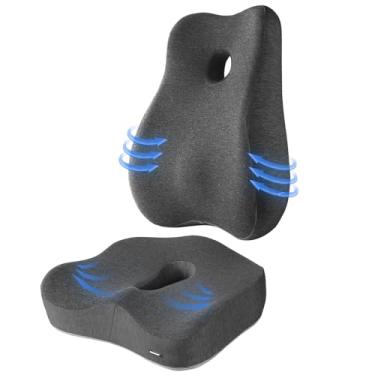 Imagem de Almofada de assento de cóccix, almofada de cóccix para alívio da dor ciática para cadeira de escritório, almofada lombar, assento de carro e assento de casa, almofadas de cadeira de escritório para