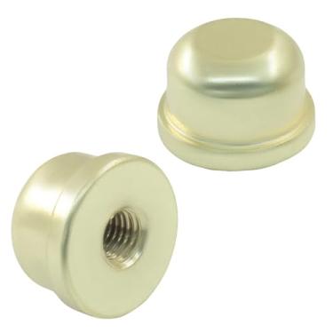 Imagem de Rierdge Pacote com 2 acabamentos de lâmpada de metal - Puxador decorativo de bronze clássico para harpa de suporte de abajur, rosca 1/4-27, para candeeiros de mesa, luminárias de chão e casa (ouro)