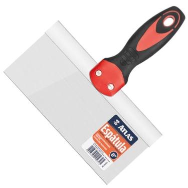 Imagem de Espátula Retangular Para Drywall Em Inox - At6455-8 - Pincéis Atlas Espátula Retangular Para Drywall Em Inox - At6455-8