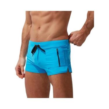 Imagem de Bermuda De Natação Masculina De Secagem Rápida Com Bolso Com Zíper, Ca
