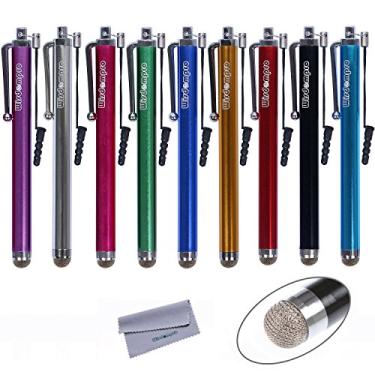 Imagem de 9 peças Stylus, caneta Stylus Wisdompro de 11 cm para iPad, para iPhone, tablet e telas sensíveis ao toque, universal, com ponta de microfibra e cordão - cores sortidas