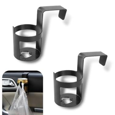 Imagem de Rack de armazenamento de bebidas de vidro de elevação de porta vazado, suporte de copo interno de porta lateral de carro de plástico elástico, acessórios de substituição de modificação portátil (preto