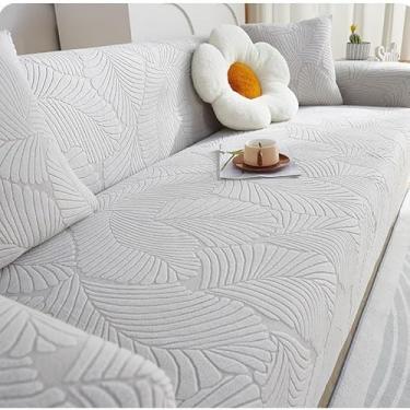 Imagem de Capa de sofá 1, 2, 3, 4 e 5 lugares, protetor móveis veludo grosso luxo, capa cor sólida, elástica para cadeira reclinável(Gray,2-seat 145-185cm)