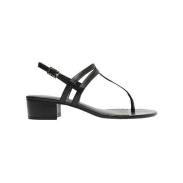Imagem de Sandália Feminina Arezzo Tiras Slim Salto Baixo Bloco Preto-Feminino