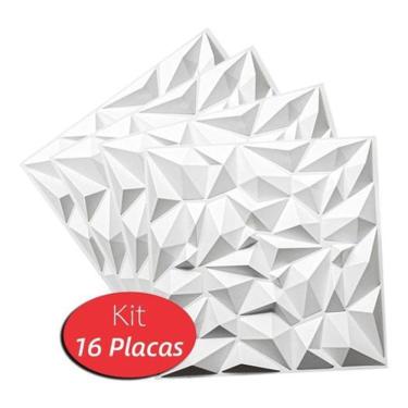 Imagem de 16 Placas Revestimento 3D Luxo Kit Decorativo Parede Tv Choc
