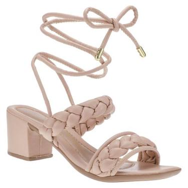 Imagem de Sandália Feminina Trançada de Amarrar Com Salto Bloco - Kokota Mania, 
