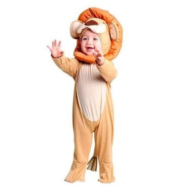 Imagem de Fantasia de leão para bebê com capuz sulamericana Animais, Preto, Únic