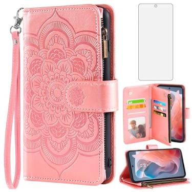 Imagem de Asuwish Capa de telefone para Motorola Moto G Play 2024 4G capa carteira com protetor de tela de vidro temperado e flor couro flip porta-cartão de crédito acessórios para celular XT2413V XT2413-1 64GB