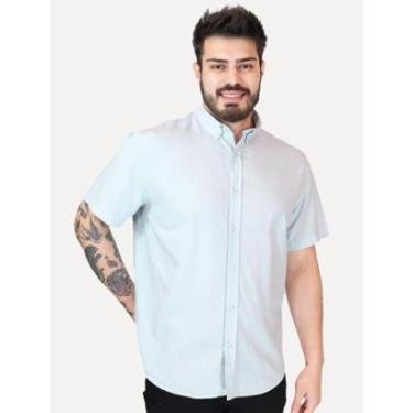 Imagem de Camisa Levis Masculina Relaxed Oxford Authentic Button Down Manga Curta Azul Claro-Masculino