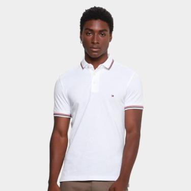 Imagem de Camisa Polo Tommy Hilfiger Masculina, Branco, GG