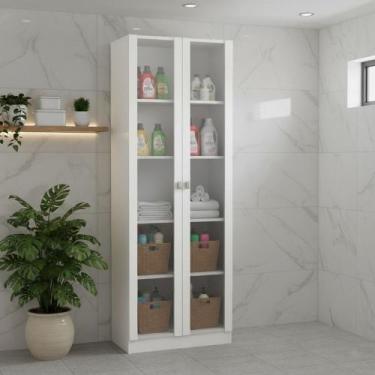 Imagem de Armário Multiuso 2 Portas com Vidro AM3112 Tecno Mobili, Branco