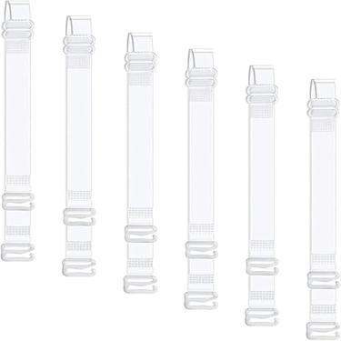 Imagem de Alças de sutiã transparentes, 3 pares de alças invisíveis antiderrapantes ajustáveis para sutiã sem alças (15 mm)