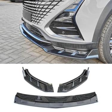 Imagem de Peça de modificação do difusor de lábio do spoiler do para-choque dianteiro do carro compatível com UNI-T 2020-2022 capa protetora de para-choque acessórios para carro (aparência de carbono)