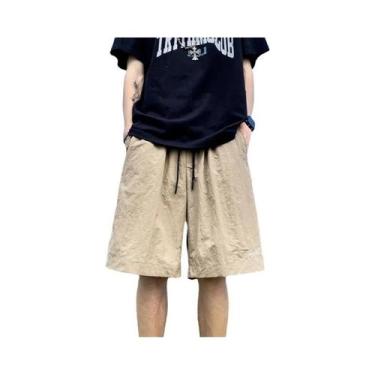 Imagem de Calças Curtas Casuais De Verão Para Homens Com Cordão, Estilo Baggy, M