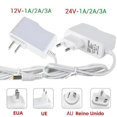 Imagem de Transformador LED 12V AC 100-240V Para DC 1A 2A 3A Adaptador De Fonte 